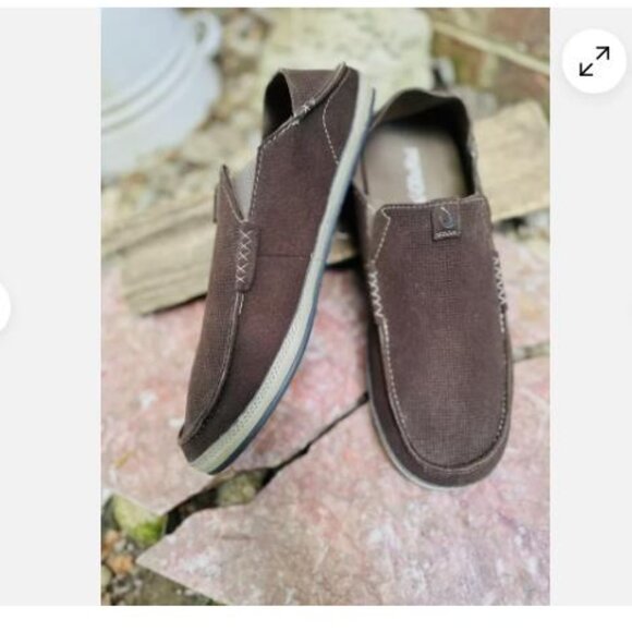 Men’s Olukai Kauwela Slip On Leather Shoes Size 10 Comfort Walking - Picture 2 of 6
